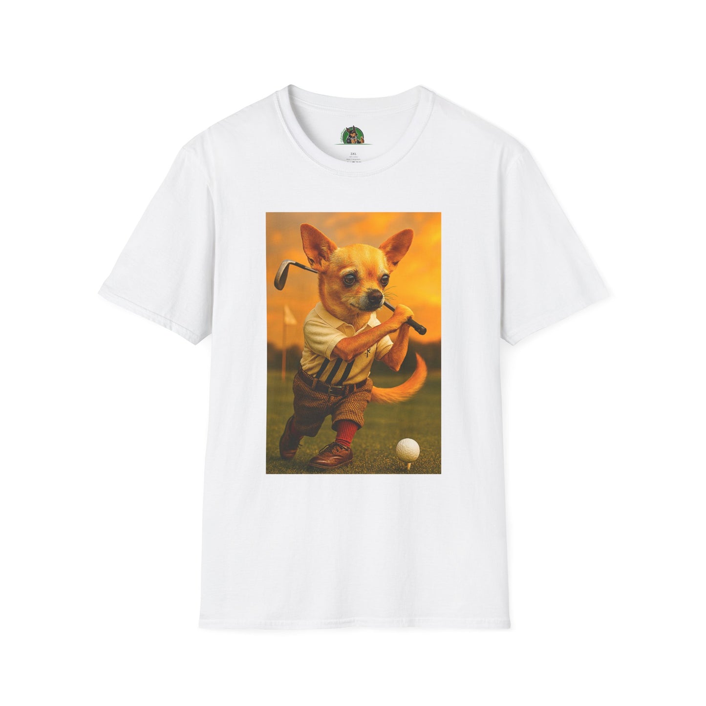 Chihuahua Golf T-Shirt Sports T-Shirt Printify White XS