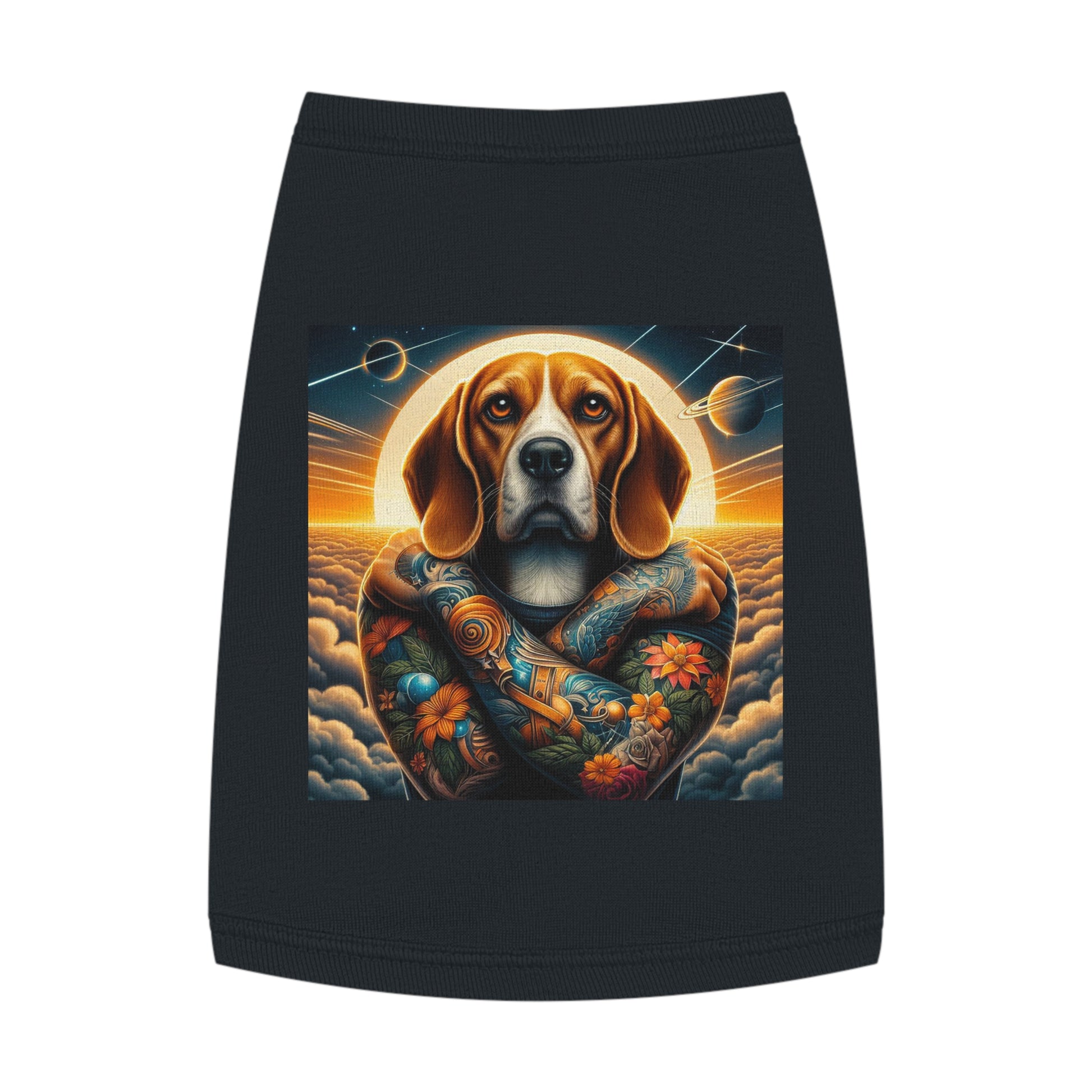 Dog Tank Top Beagle Tattooed Pets Printify M Black
