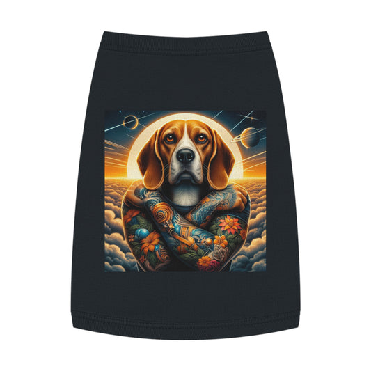 Dog Tank Top Beagle Tattooed Pets Printify M Black