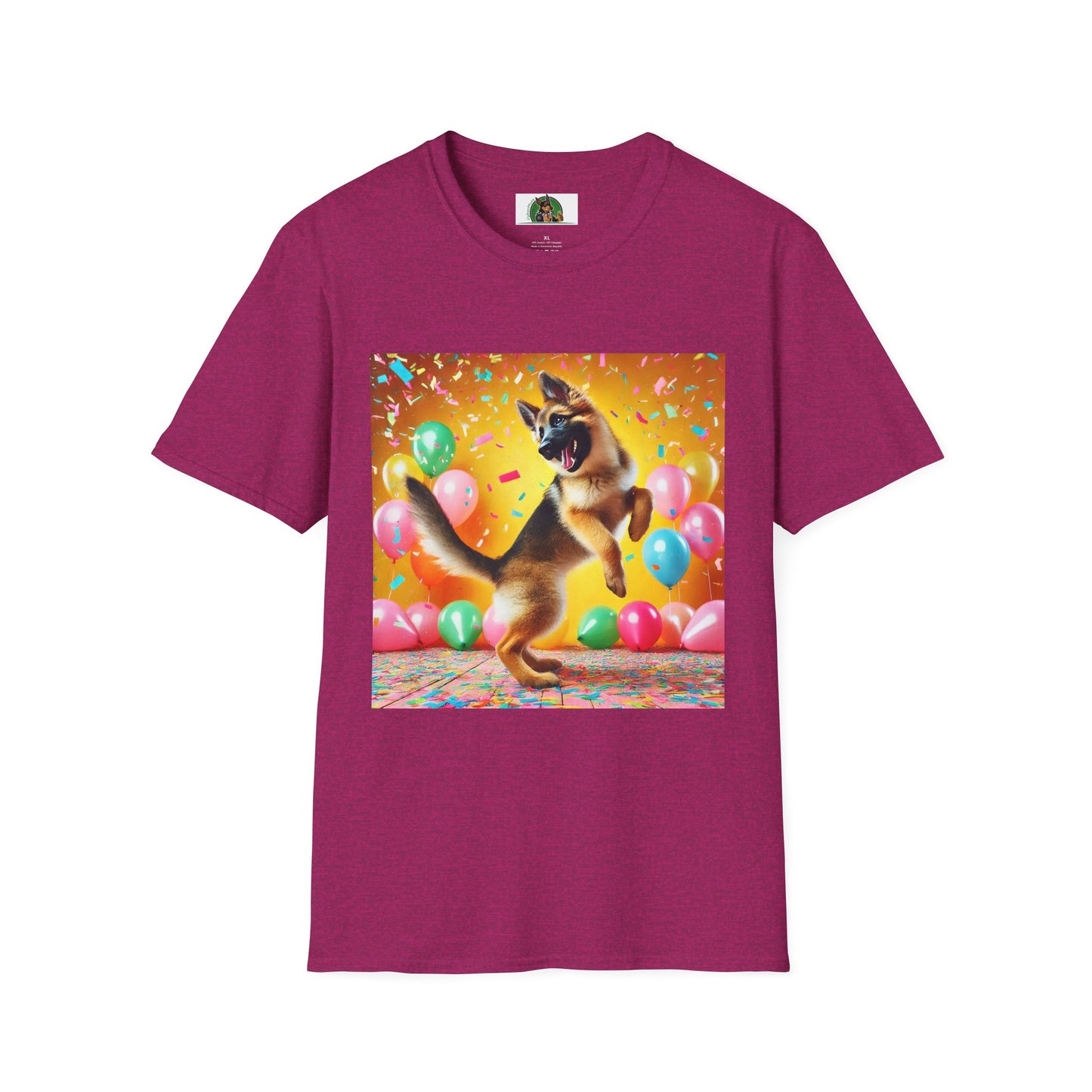 German Shepherd T-Shirt - Dancing Dog Design T-Shirt Printify S Antique Heliconia