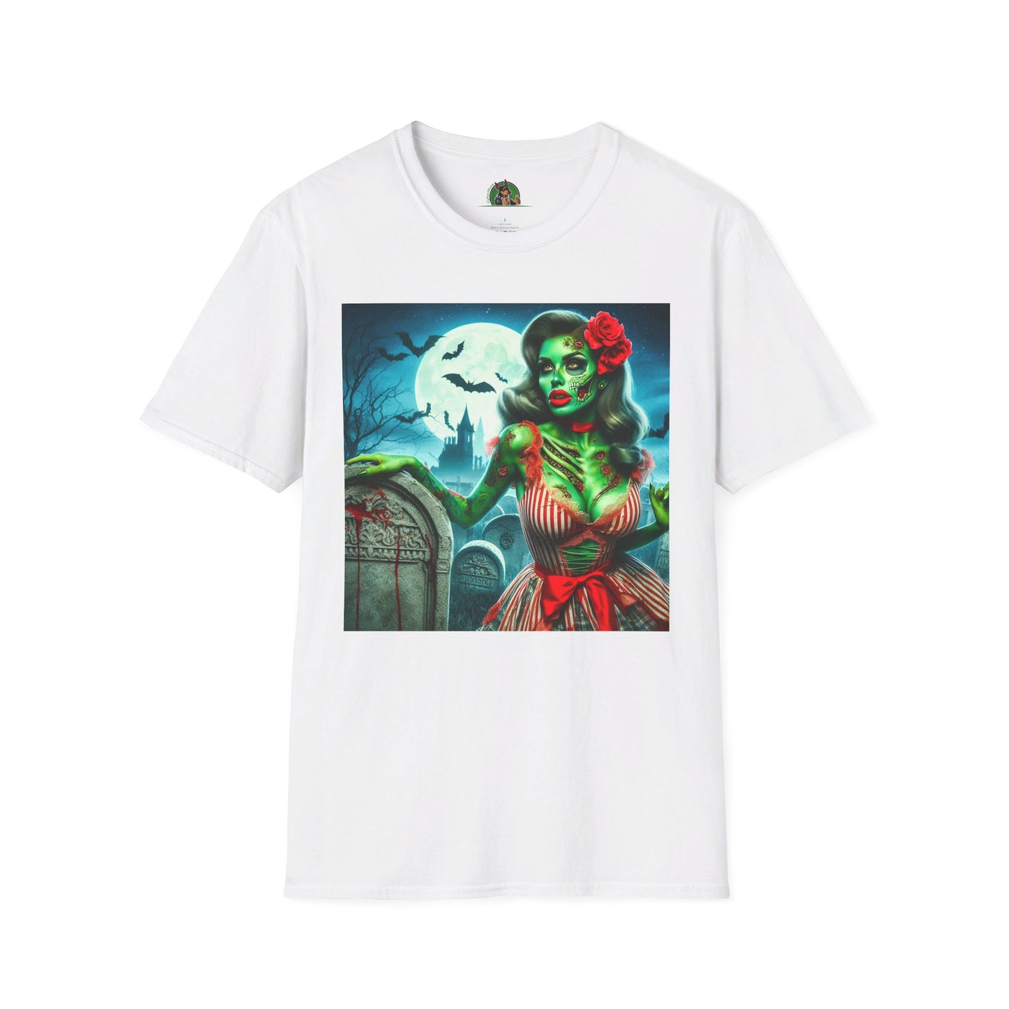 Zombie Girl T-Shirt Printify S White 