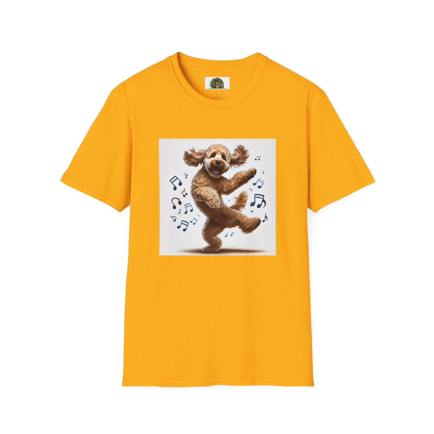 Dancing CockerPoo T-Shirt T-Shirt Printify S Gold