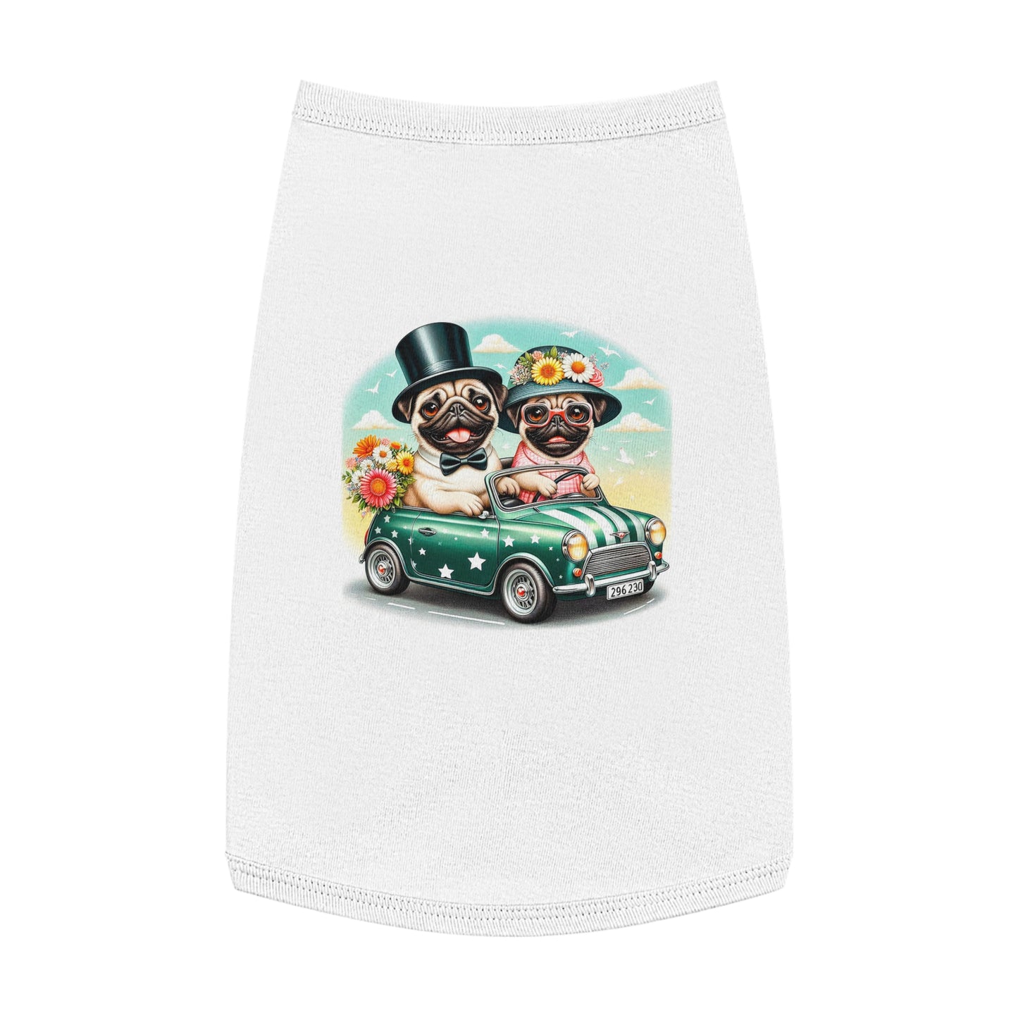 Wacky Pet Tank Top Pug Pets Printify L White 