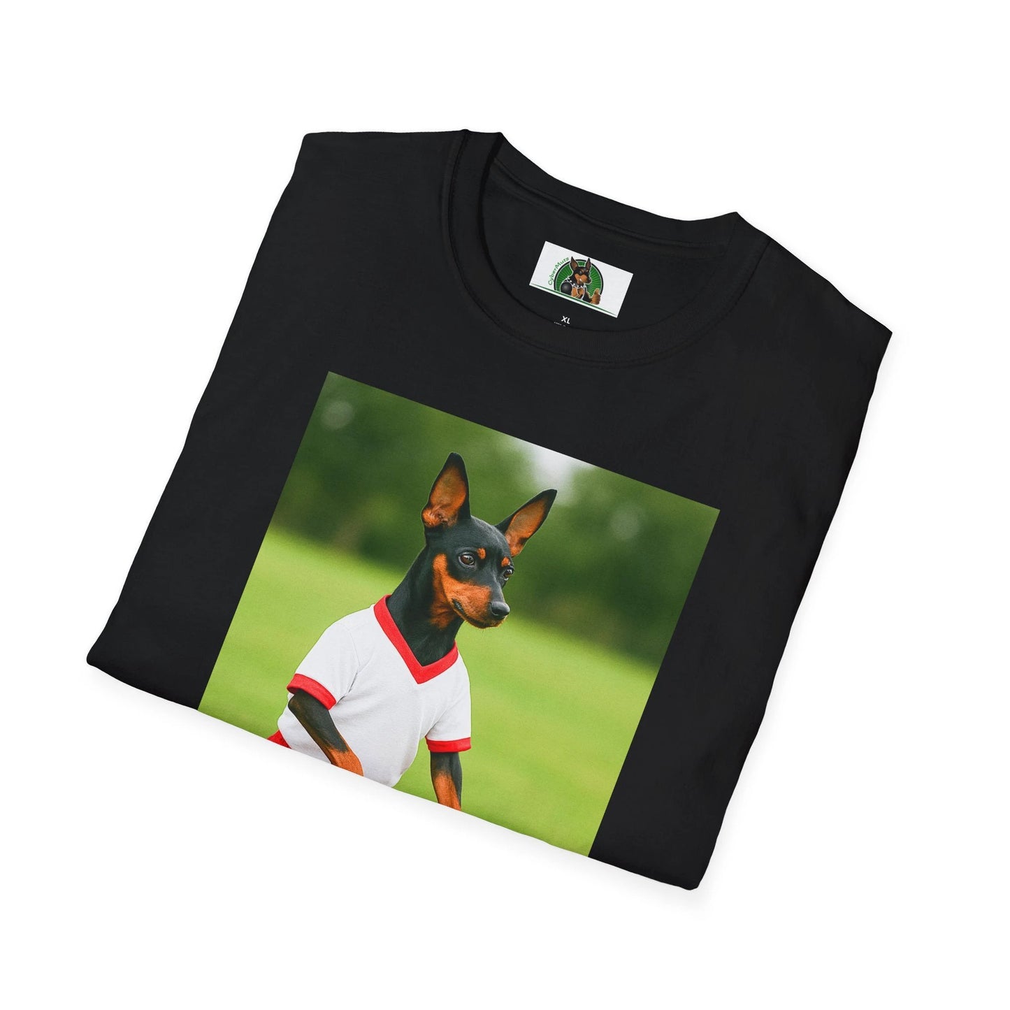 Miniature Pinscher 'Min Pin Golf Tee' T-Shirt — Sports Dog Lover Golf Shirt by Printify