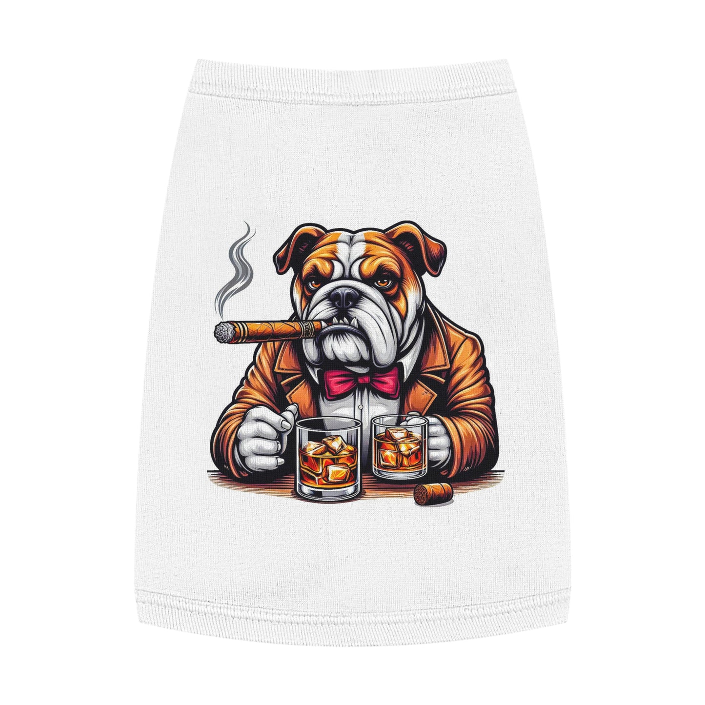 Pet Tank Top Bulldog Pets Printify M White 