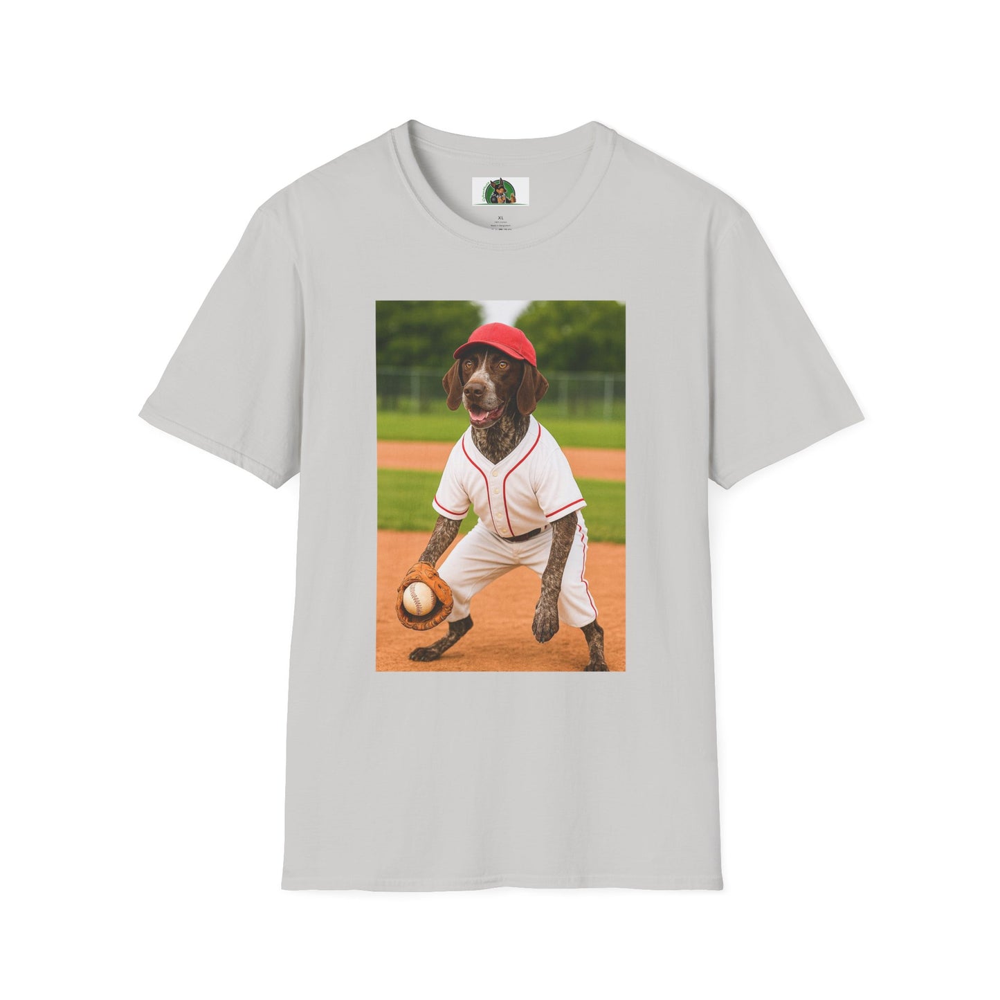 Baseball Sports German Shorthair T-Shirt T-Shirt Printify Ice Grey S