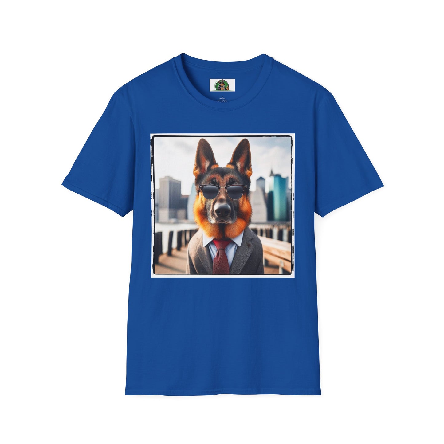 German Shepherd suit and tie shirt T-Shirt Printify Royal S