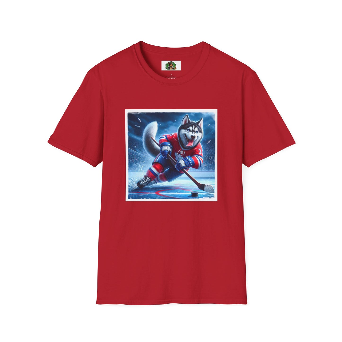 Husky T-Shirt Printify S Cherry Red 