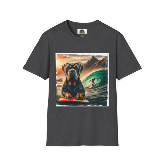 Cane Corso Surfer Dog At Beach T-Shirt Printify XS Dark Heather