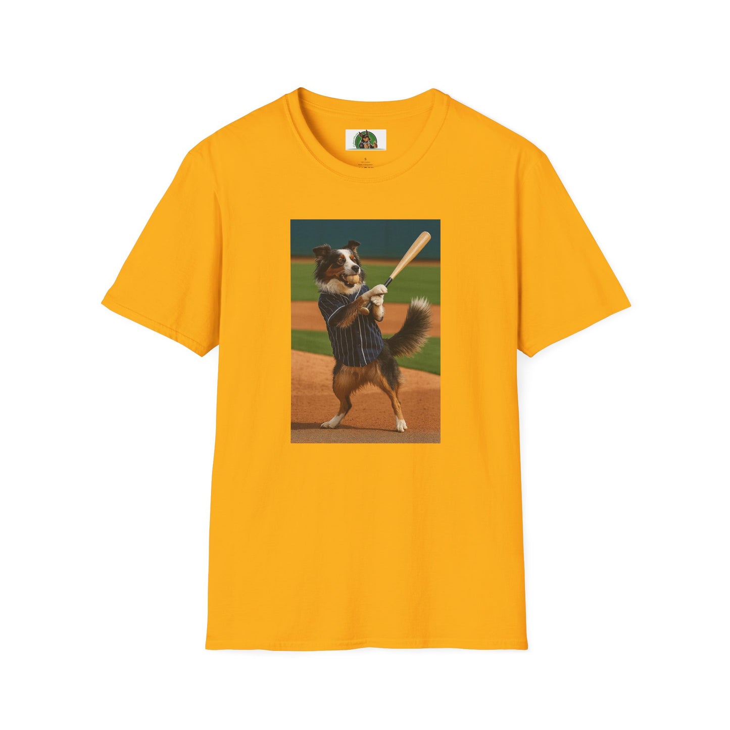 Sports Baseball Australian Shepherd Unisex T-Shirt T-Shirt Printify Gold S