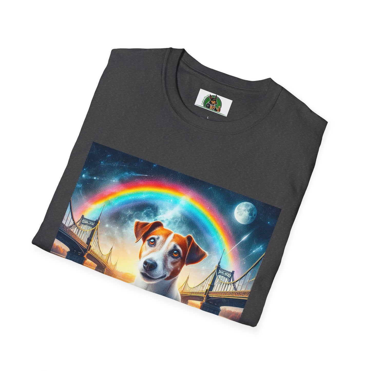 Jack Russell Moonlit Rainbow Bridge T-Shirt Printify