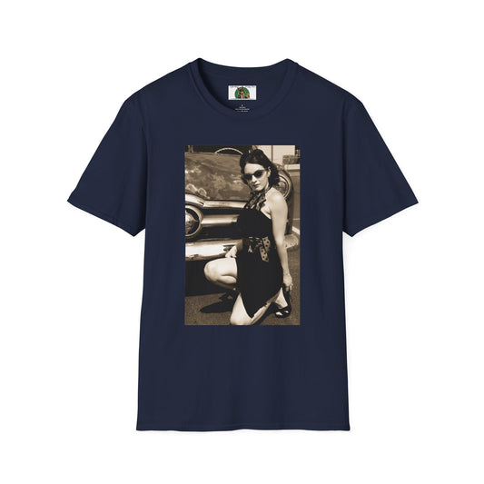 Mis·cel·la·ne·ous Rockabilly Girl T-Shirt Printify S Navy 