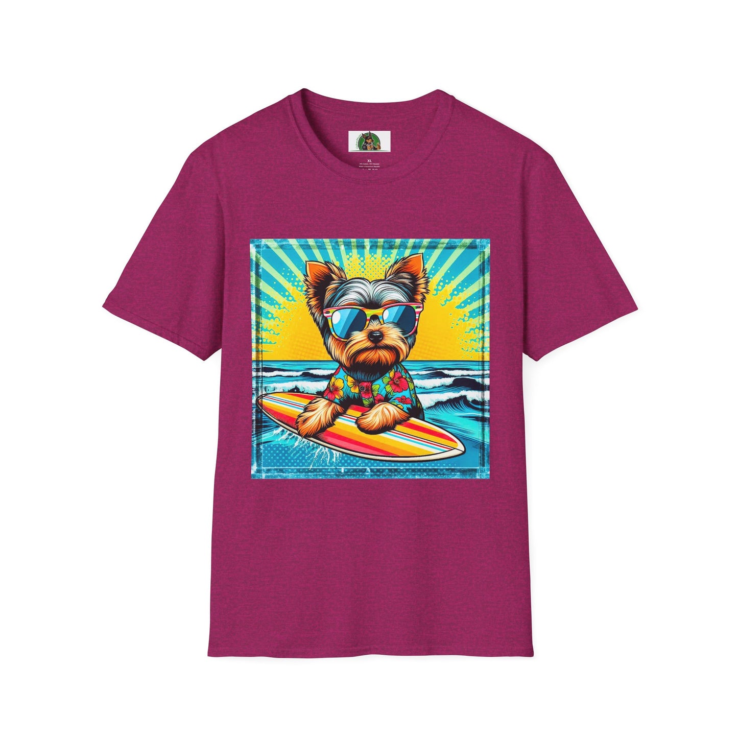Yorkie pop art cutie shirt T-Shirt Printify S Antique Heliconia