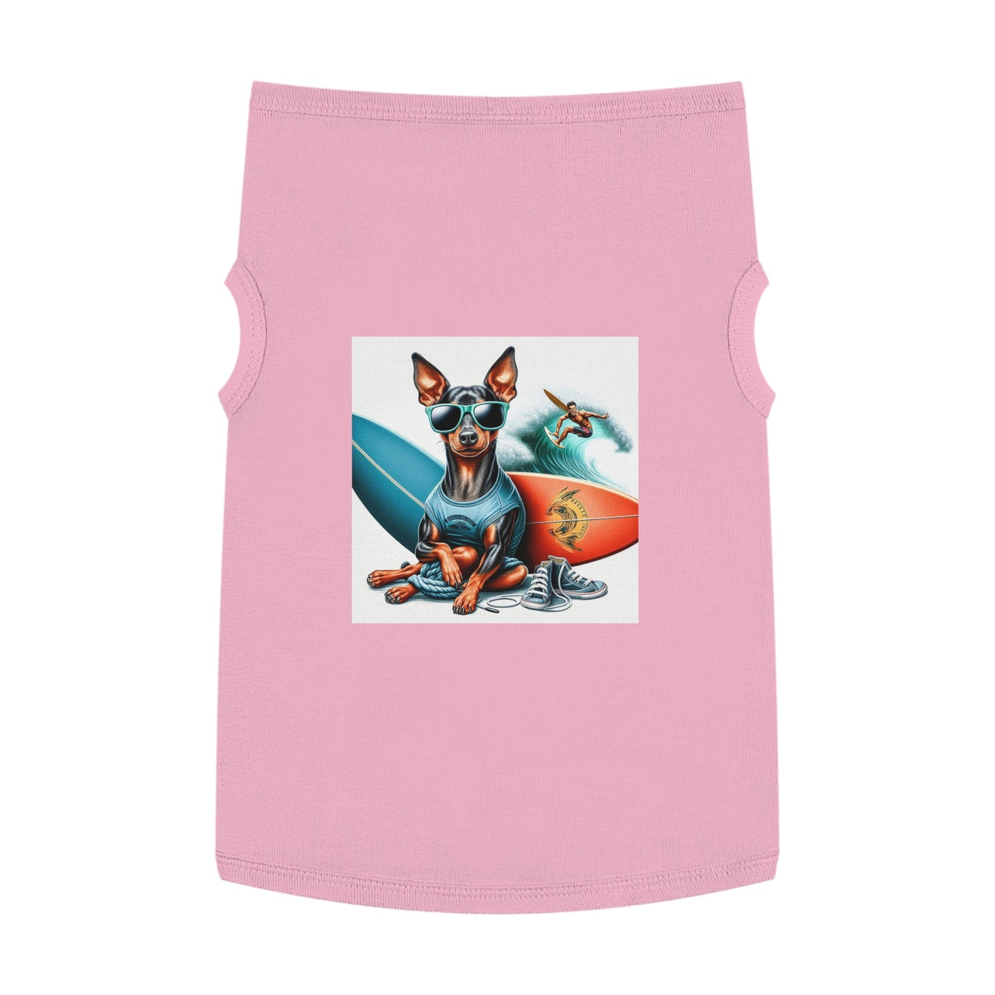 Dog Tank Top - Min Pin Tank Tops Pets Printify XL Pink 