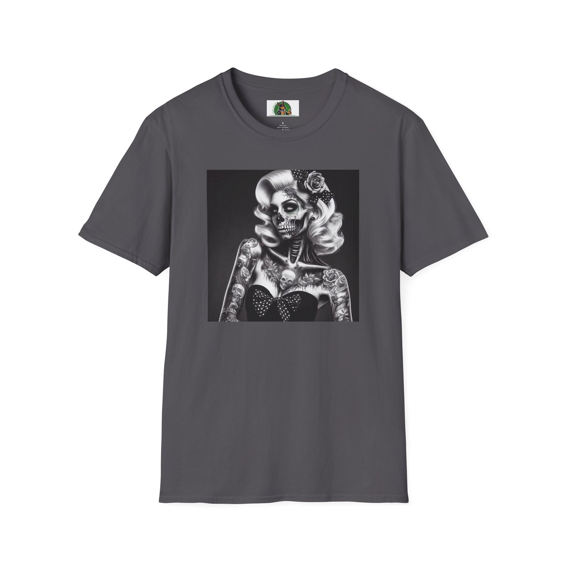 Zombie Girl Graphic T-Shirt - Quirky Soft Cotton Tee | CyberMutz T-Shirt Printify S Charcoal