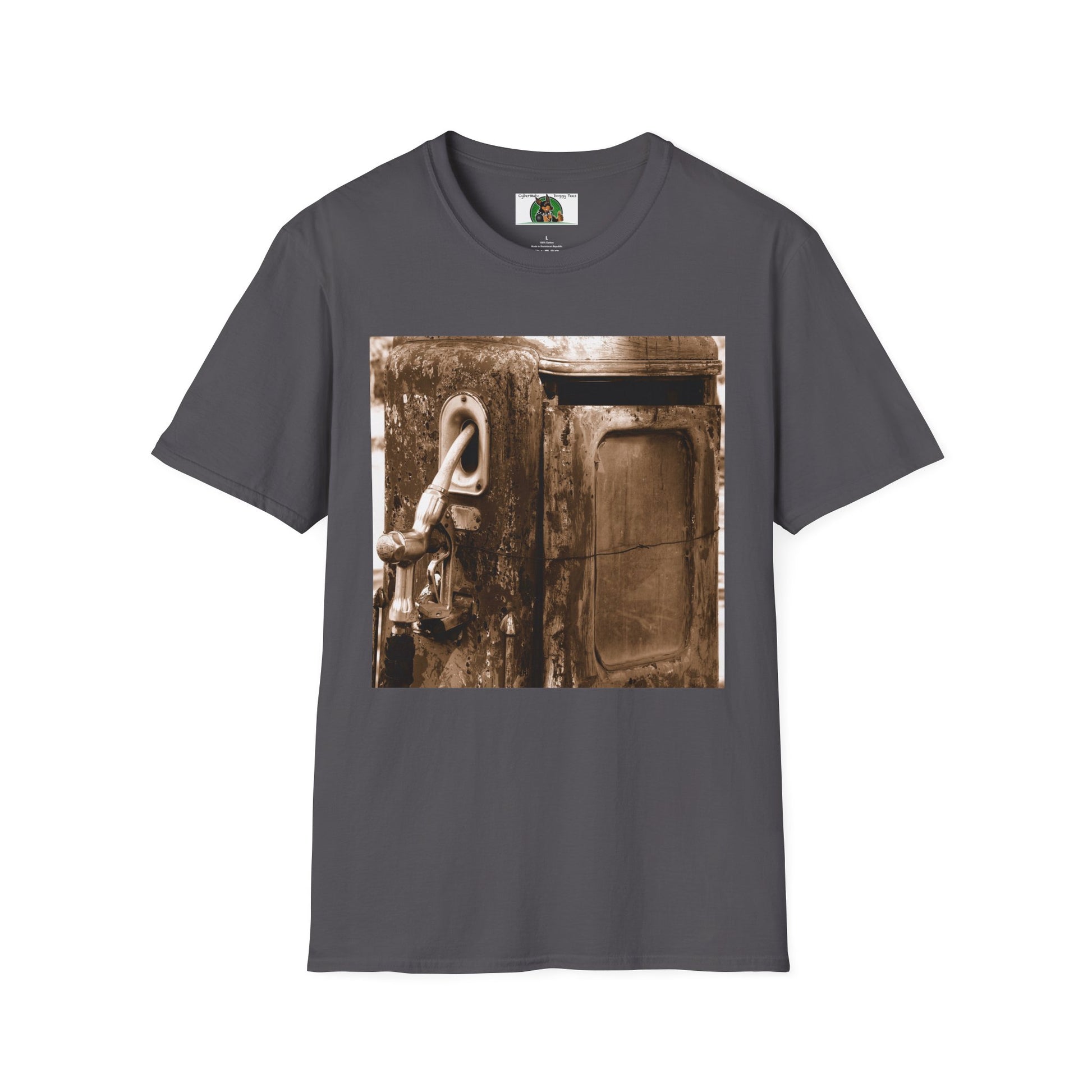 Mis·cel·la·ne·ous Old Gas Pump T-Shirt Printify S Charcoal 