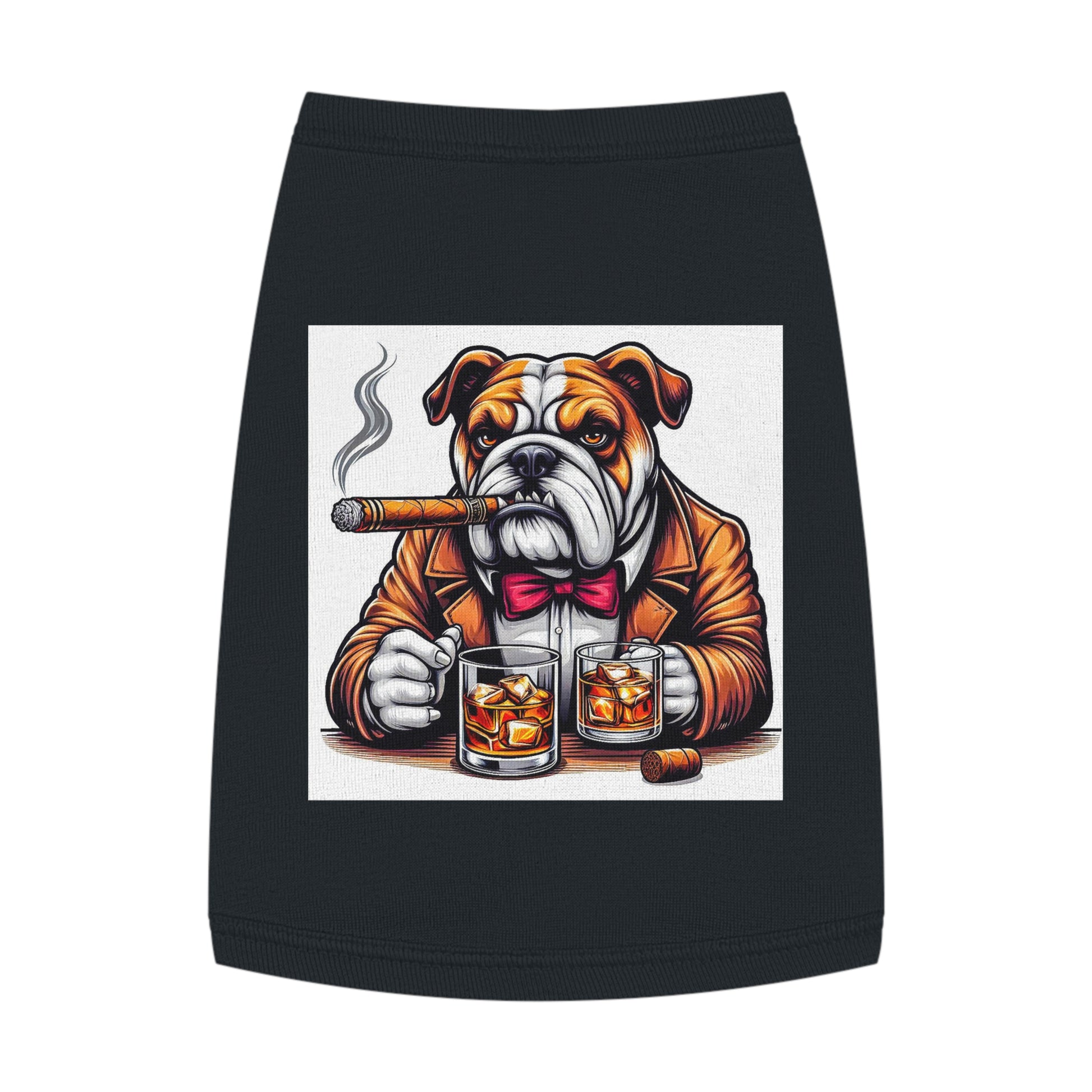 Pet Tank Top Bulldog Pets Printify M Black 