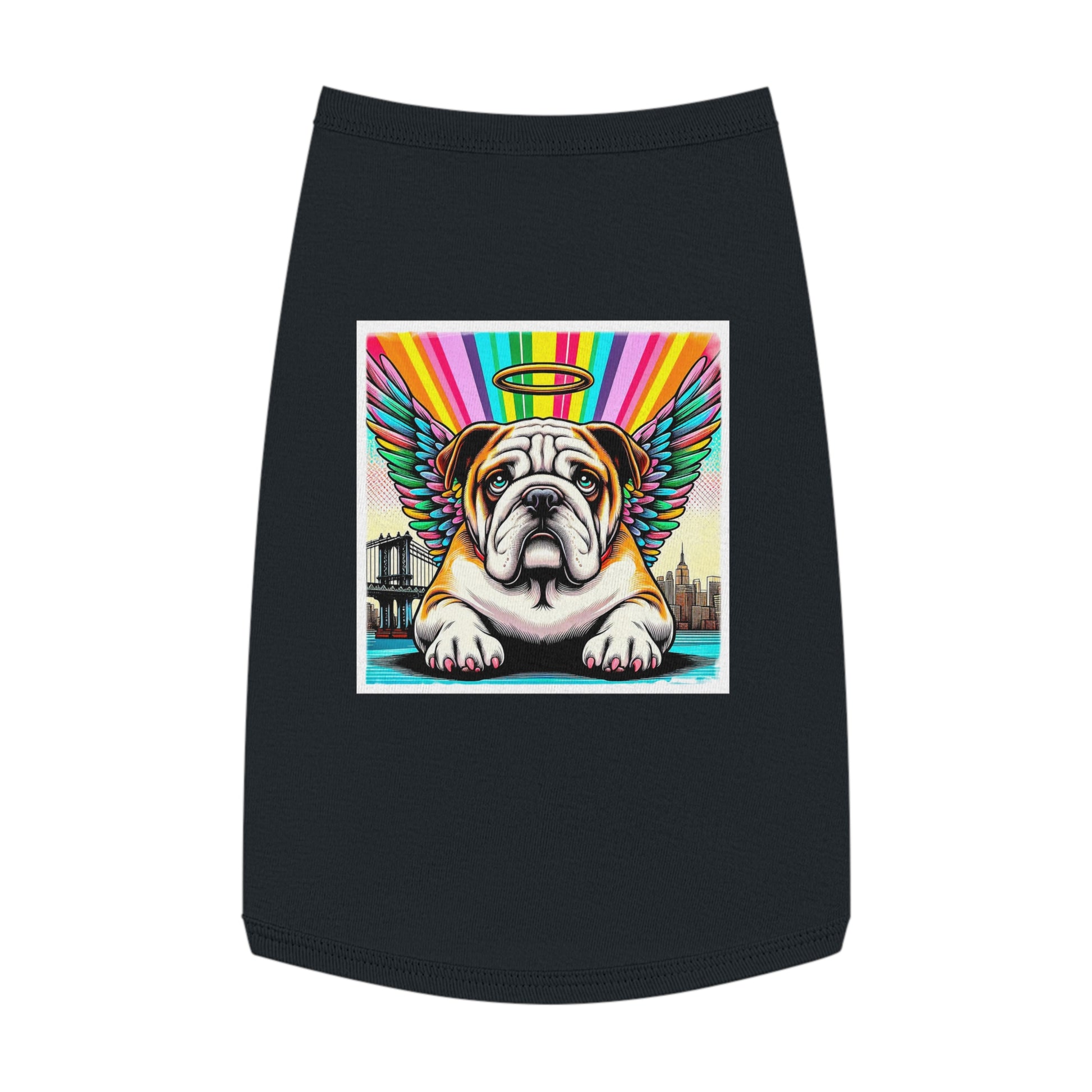Pet Tank Top Bulldog heavenly angel t shirt Pets Printify