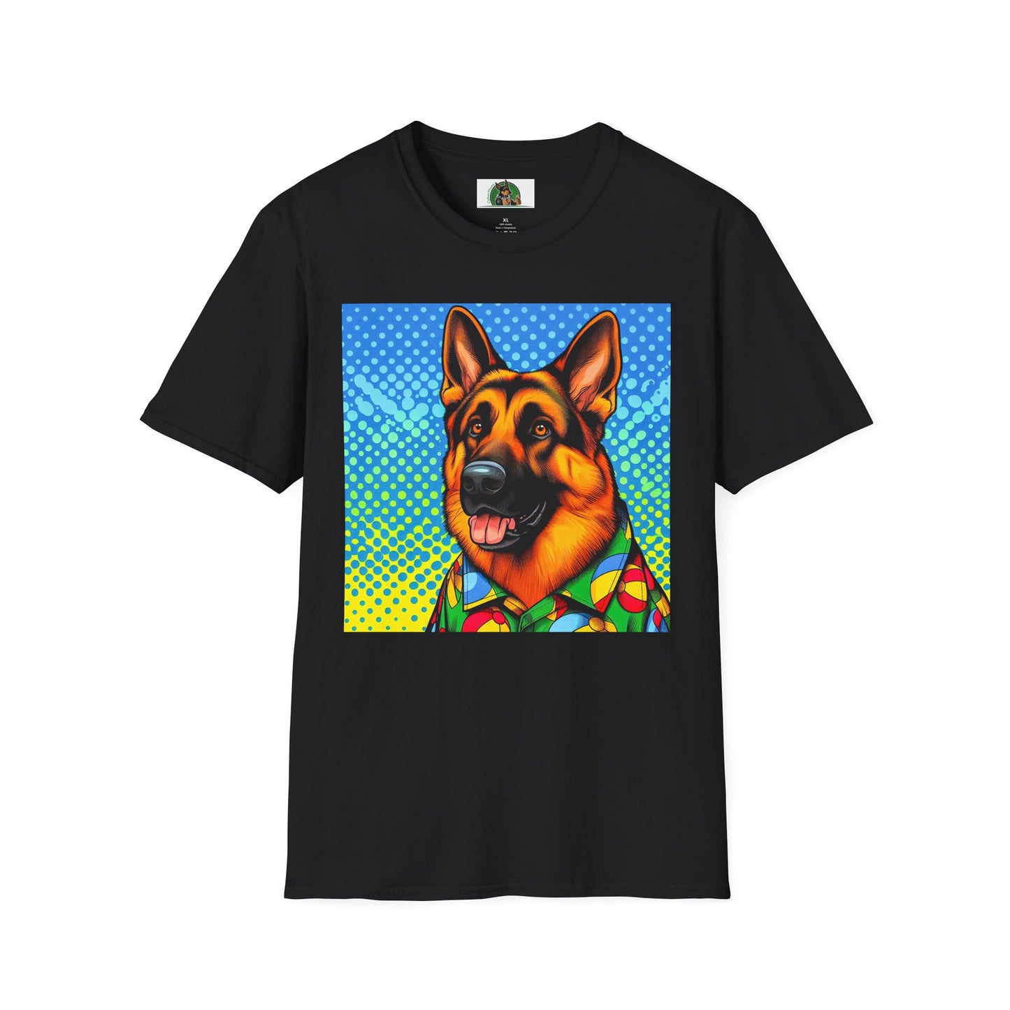 German Shepherd. Colorful cutie shirt T-Shirt Printify Black S