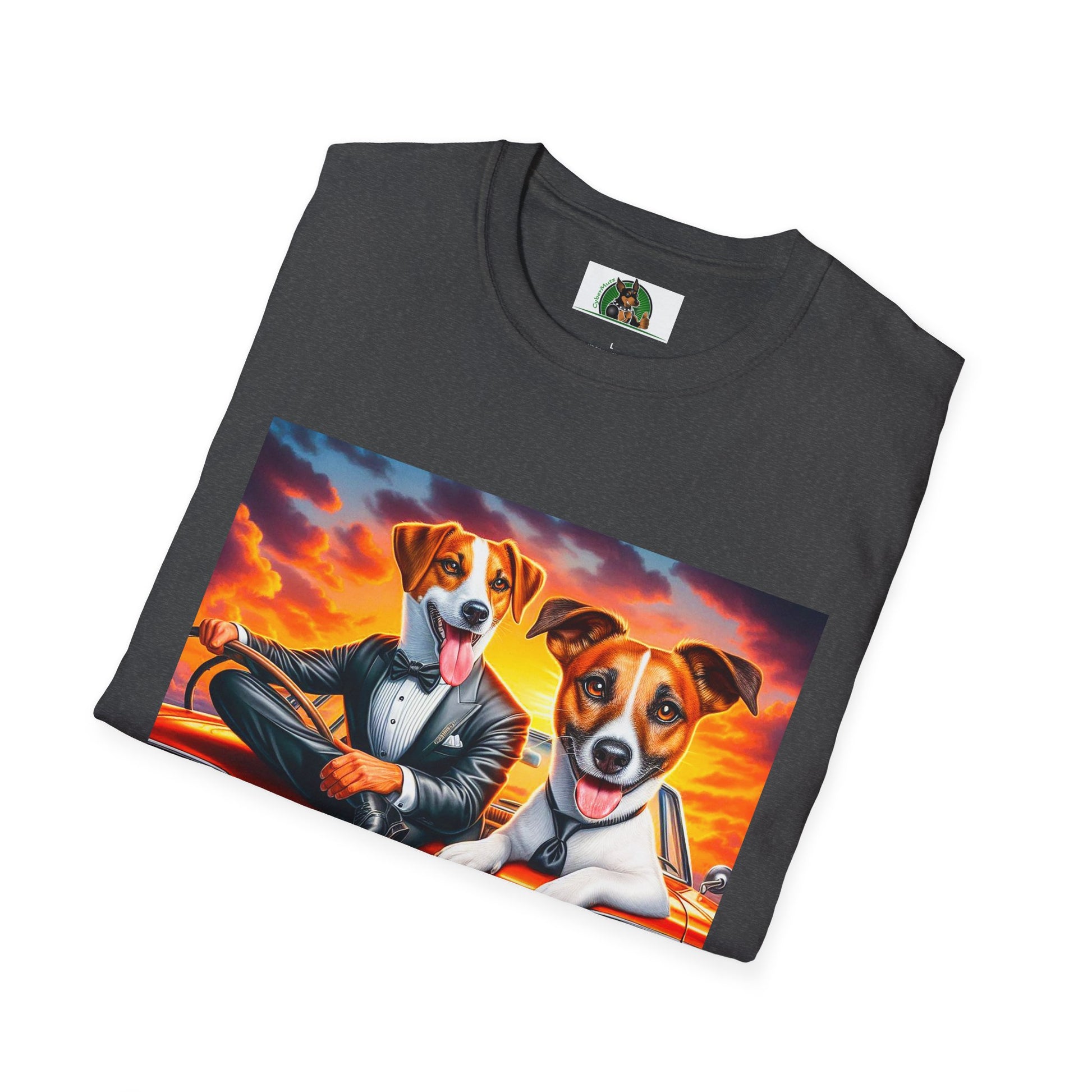 Wacky Jack Russell Cool Driver T-Shirt Printify
