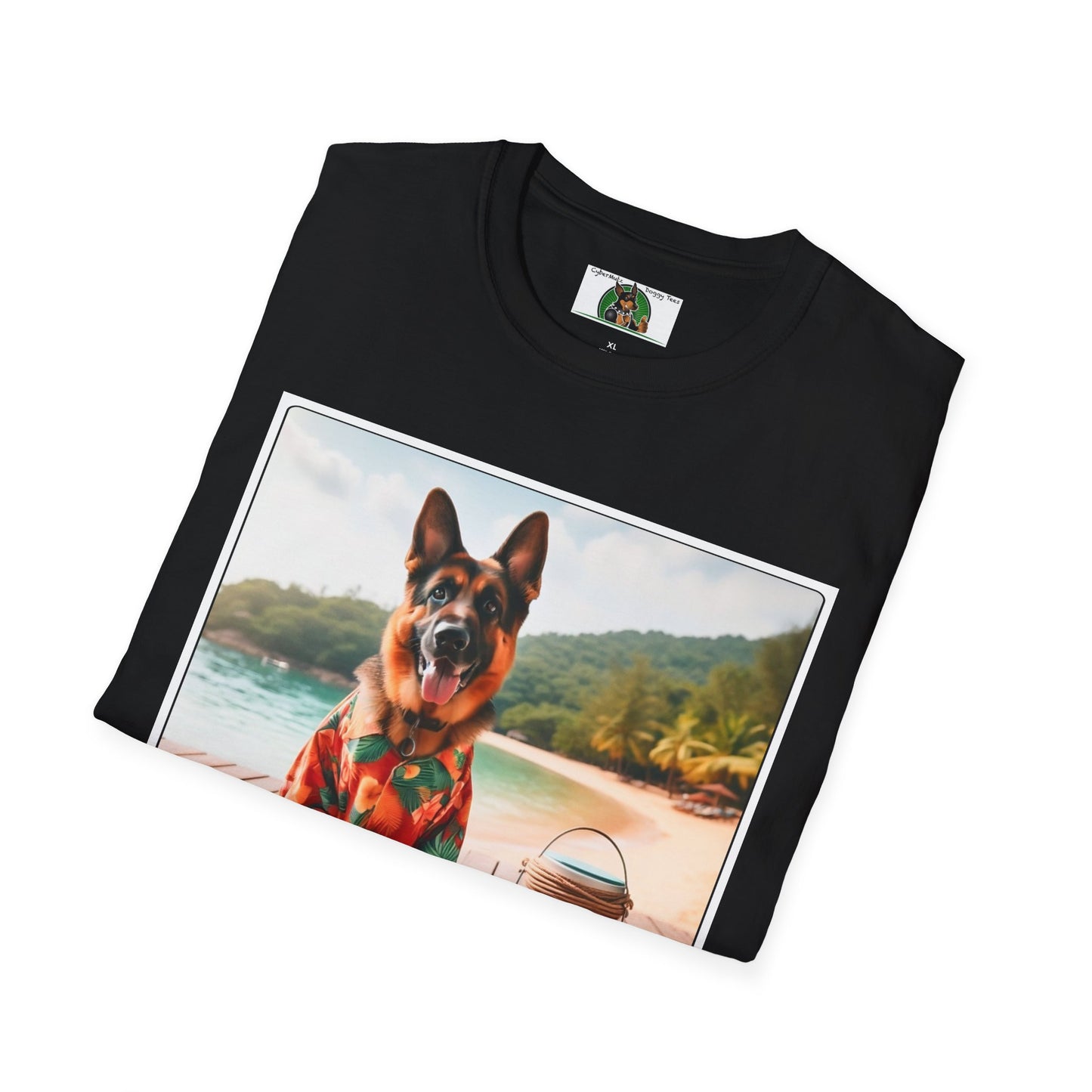 German Shepherd Dog "Beachin" Unisex Softstyle T-Shirt