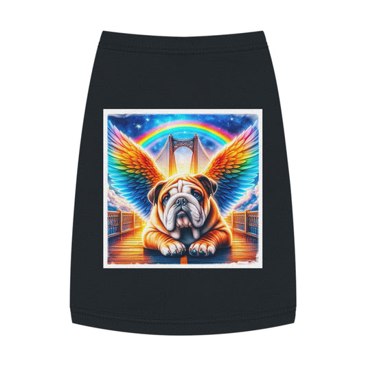Pet Tank Top Bulldog rainbow bridge t shirt Pets Printify M Black