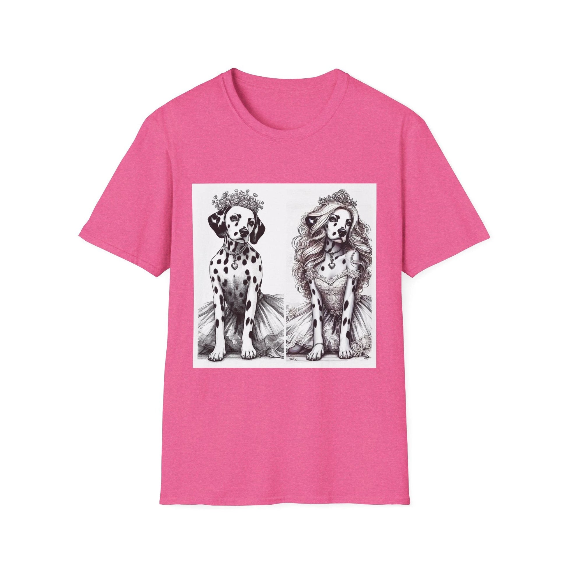 Dalmatian Pretty Couple T Shirt for Dog Lovers Cute Matching Tee Pet Friendly Gift Idea T-Shirt Printify S Heather Heliconia