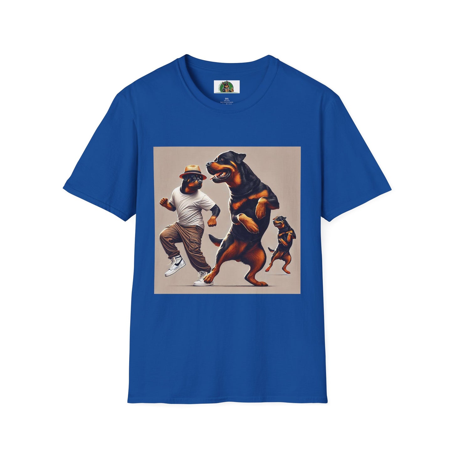 Dancing Rottweiler T-Shirt for Dog Lovers T-Shirt Printify XS Royal