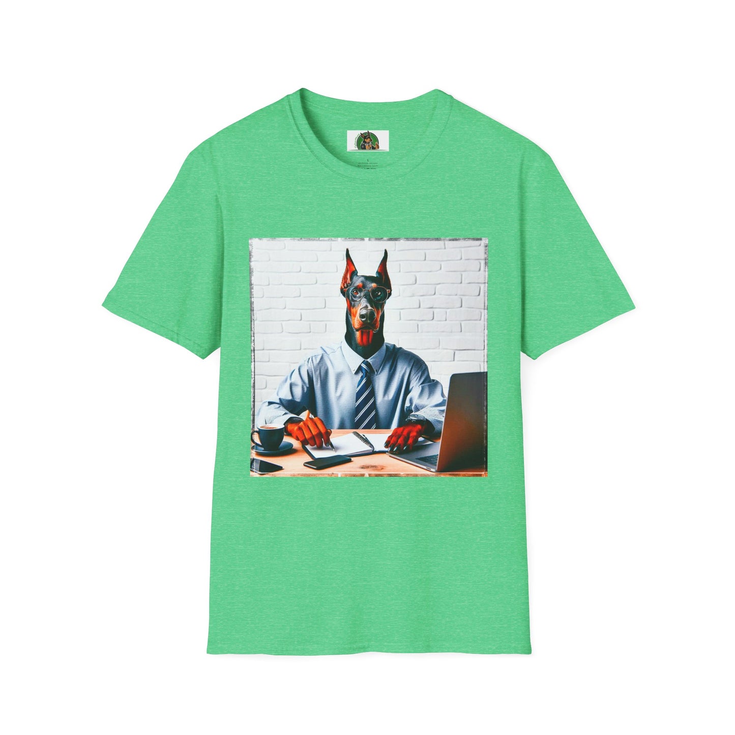 Doberman T-Shirt Printify S Heather Irish Green