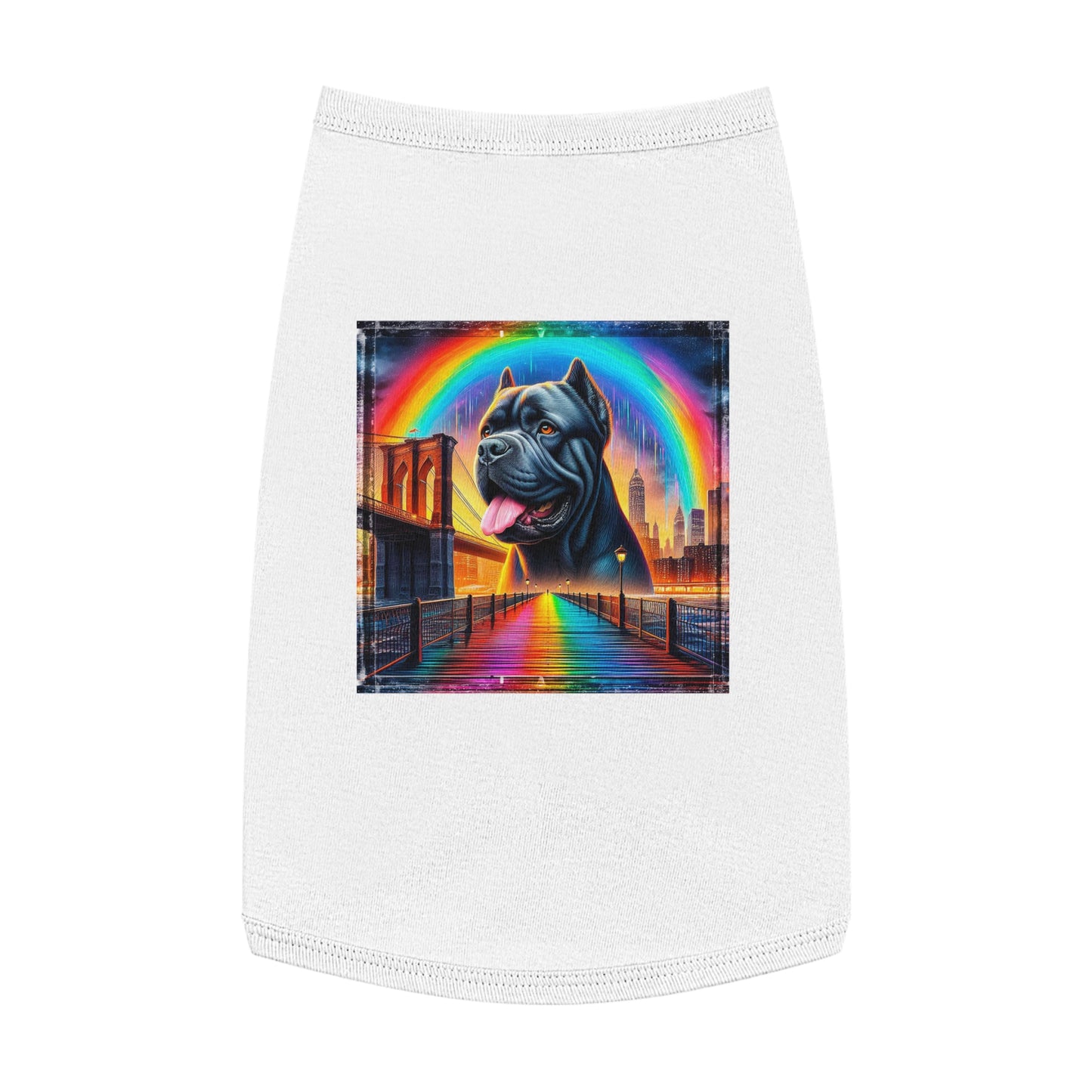 Pet Tank Top Cane Corso Rainbow Background Pets Printify L White 