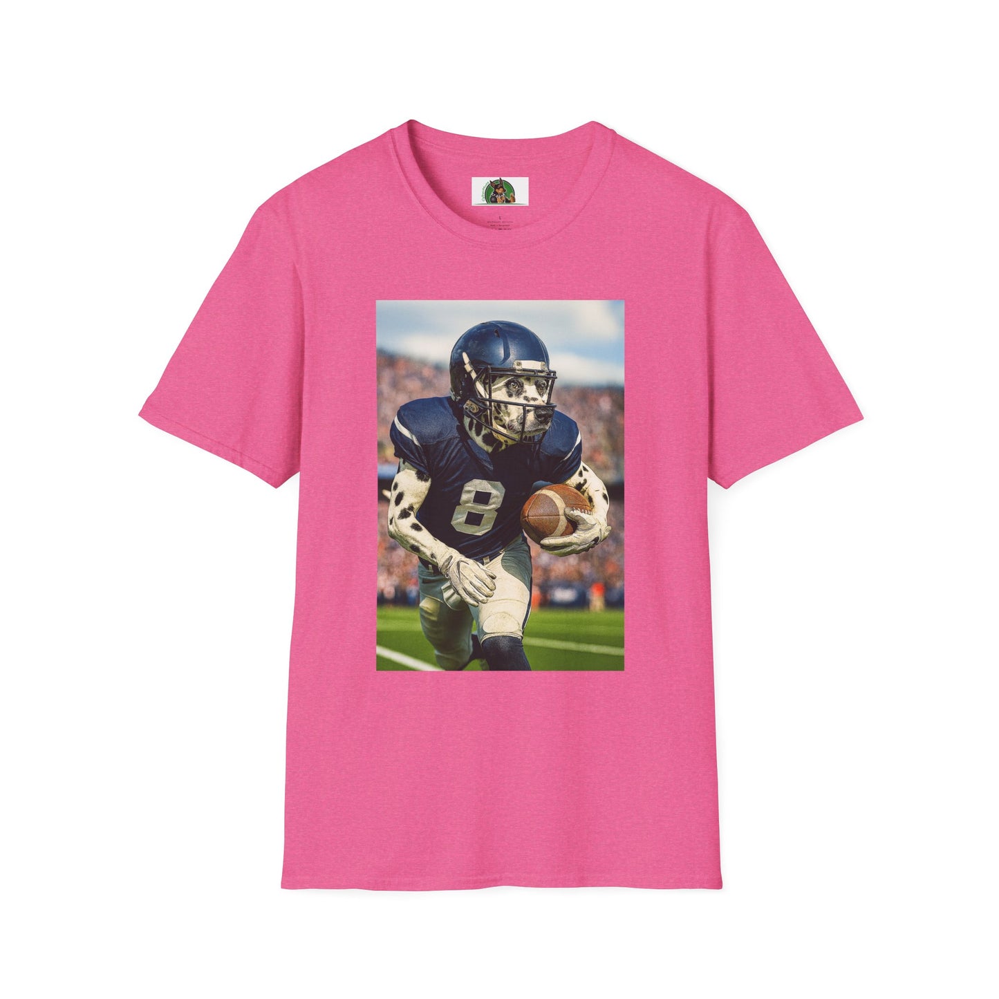 Football Dalmatian Sports T-Shirt T-Shirt Printify Heather Heliconia S