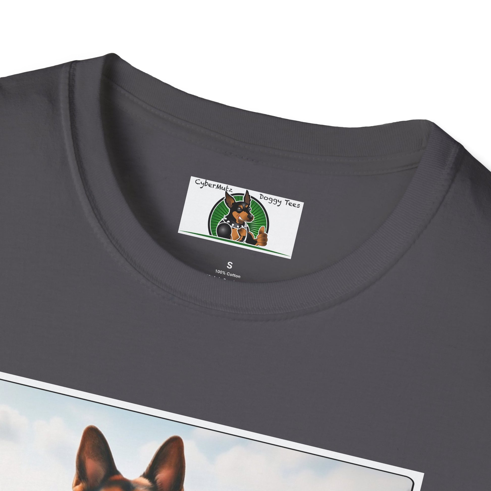 German Shepherd Dog "Beachin" Unisex Softstyle T-Shirt T-Shirt Printify