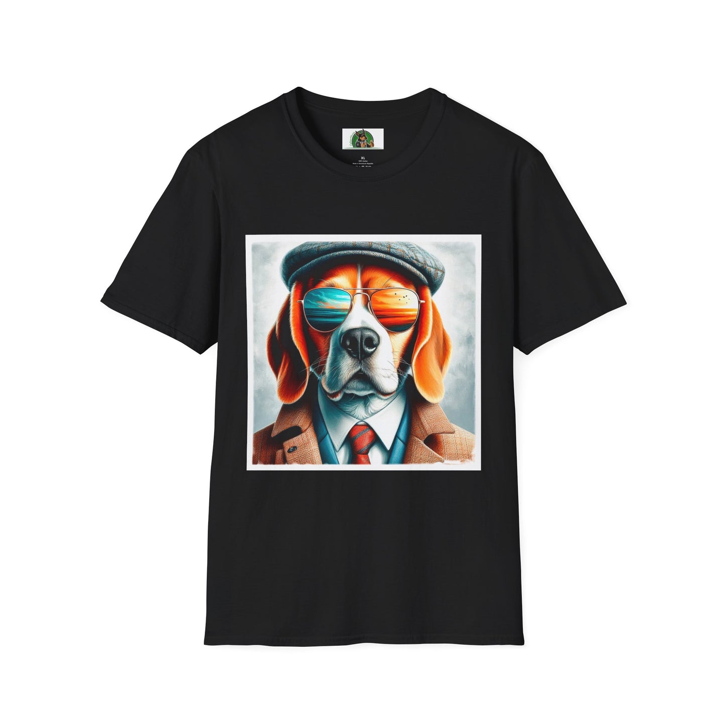 Beagle Wearing Sport Coat And Shades T-Shirt Printify XS Black 