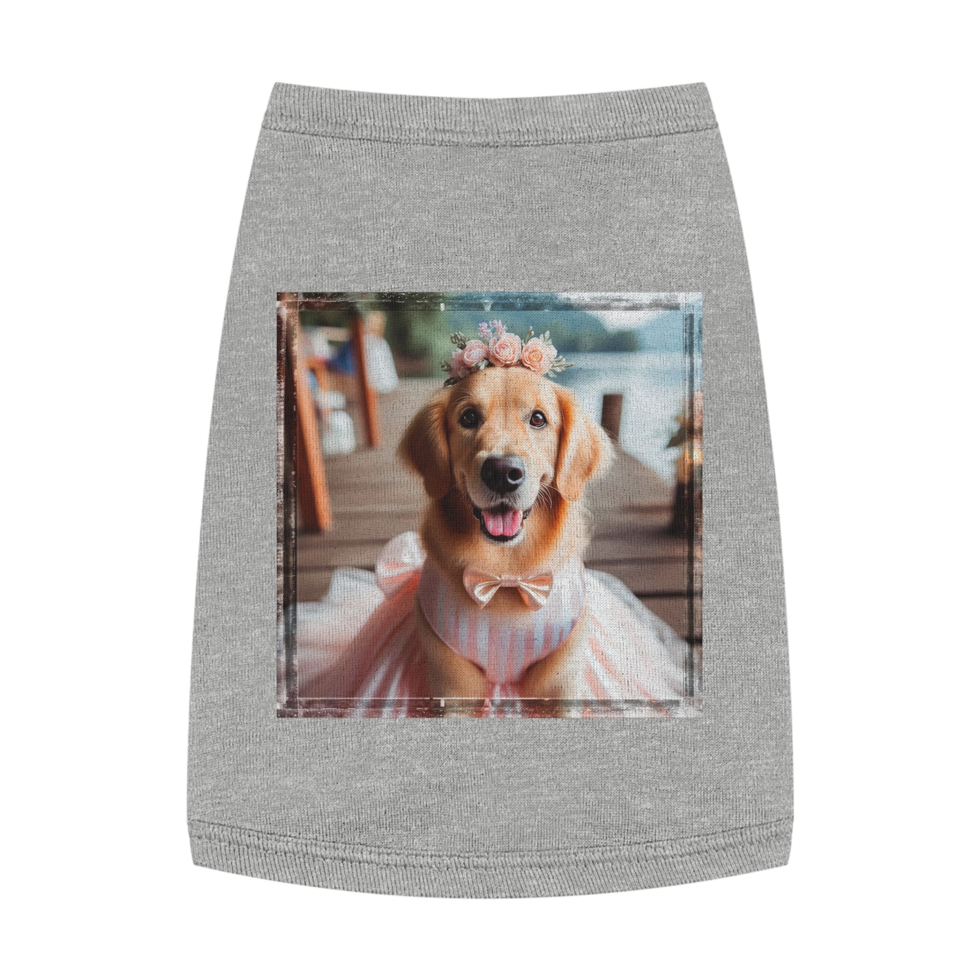 Golden Retriever pet tank top Pets Printify M Heather 