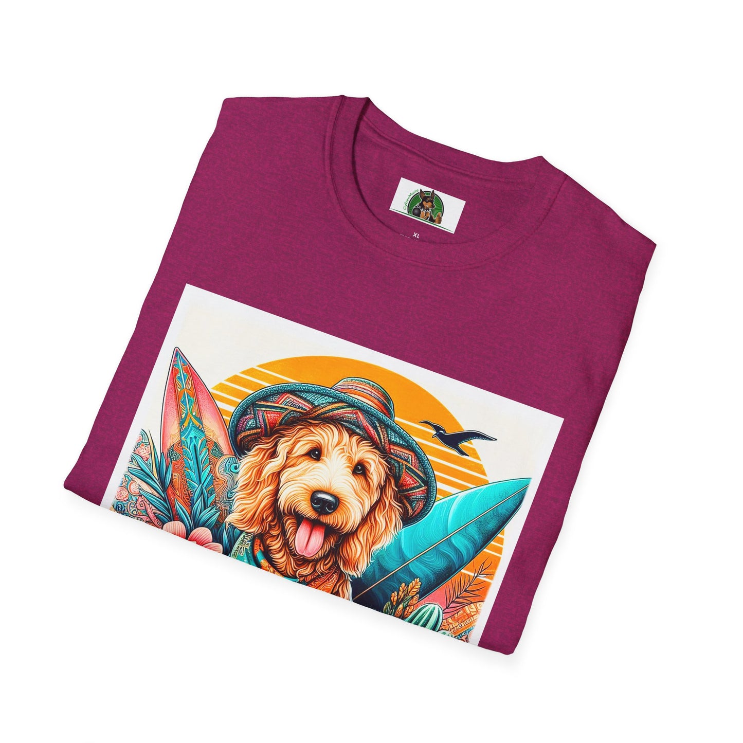 Golden Doodle blue waves shirt