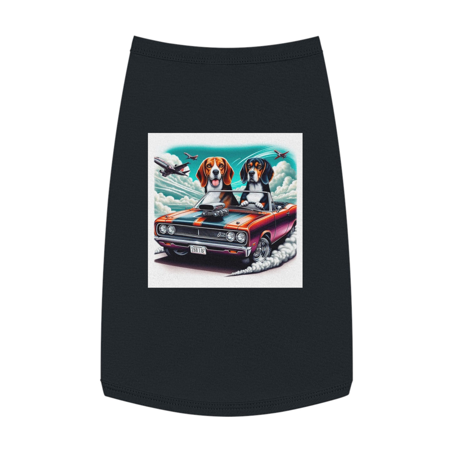 Pet Tank Top Wacky Beagle Dogs In Race Car Pets Printify L Black 