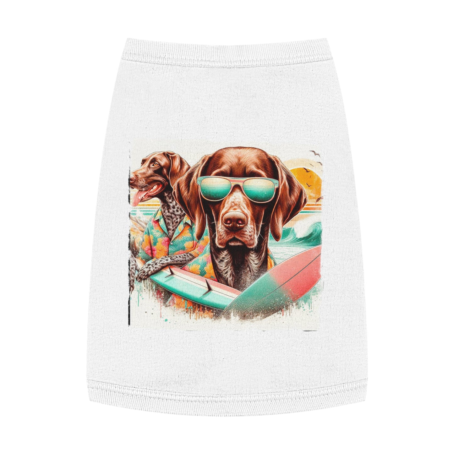 Pet Tank Top German Shorthaired Pointer Pets Printify M White 