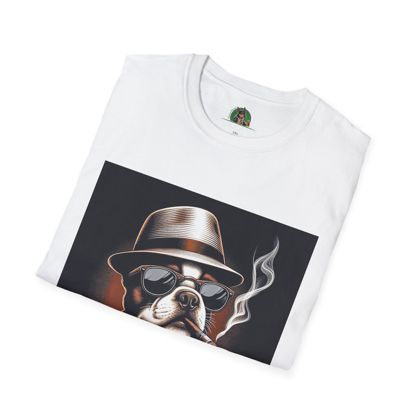 Boston Terrier Smoking T-shirt T-Shirt Printify   