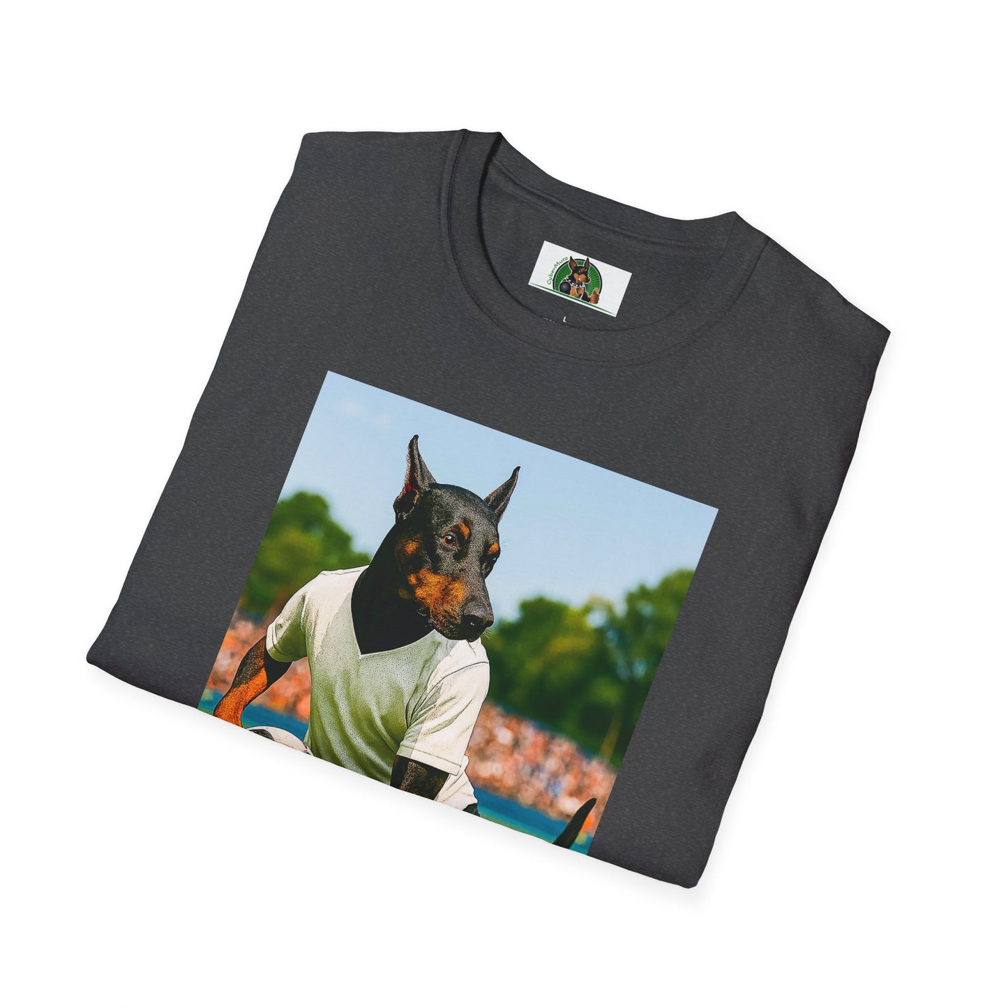 Soccer Doberman Sports T-Shirt T-Shirt Printify