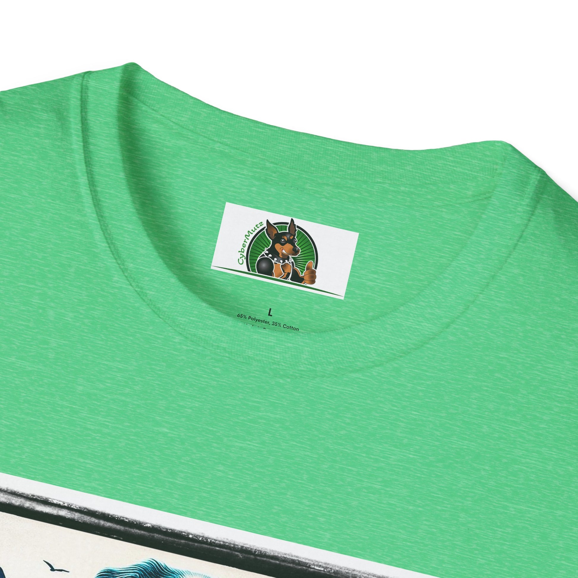 Australian Shepherd Turquoise Surf Board Beach Dog T-Shirt Printify