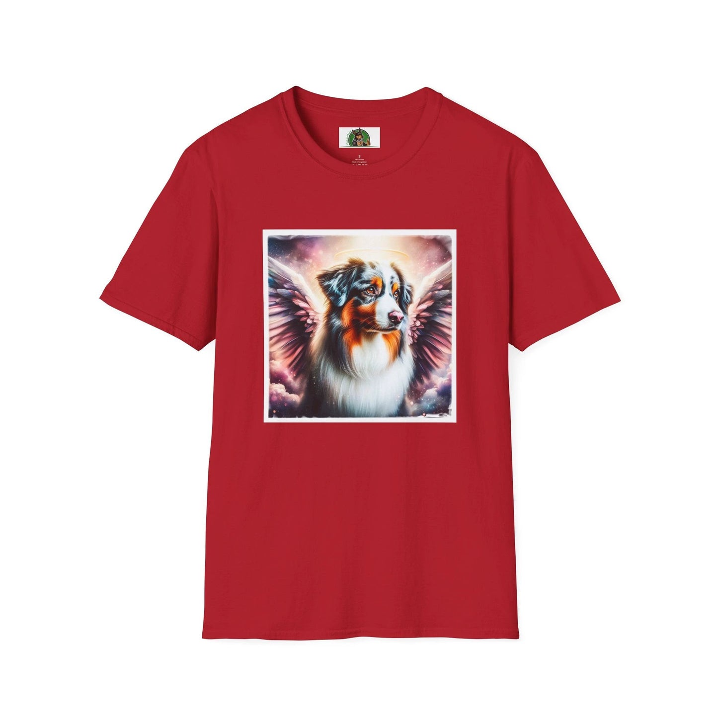 Australian Shepherd Pink Angel Wings Tee For Dog Lovers Gift Celebrate Loyal Companions T-Shirt Printify S Cherry Red