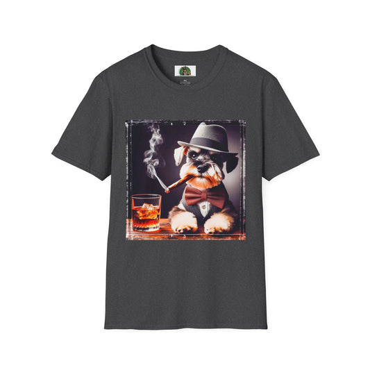 Miniature Schnauzer cigar smoking shirt T-Shirt Printify XS Dark Heather