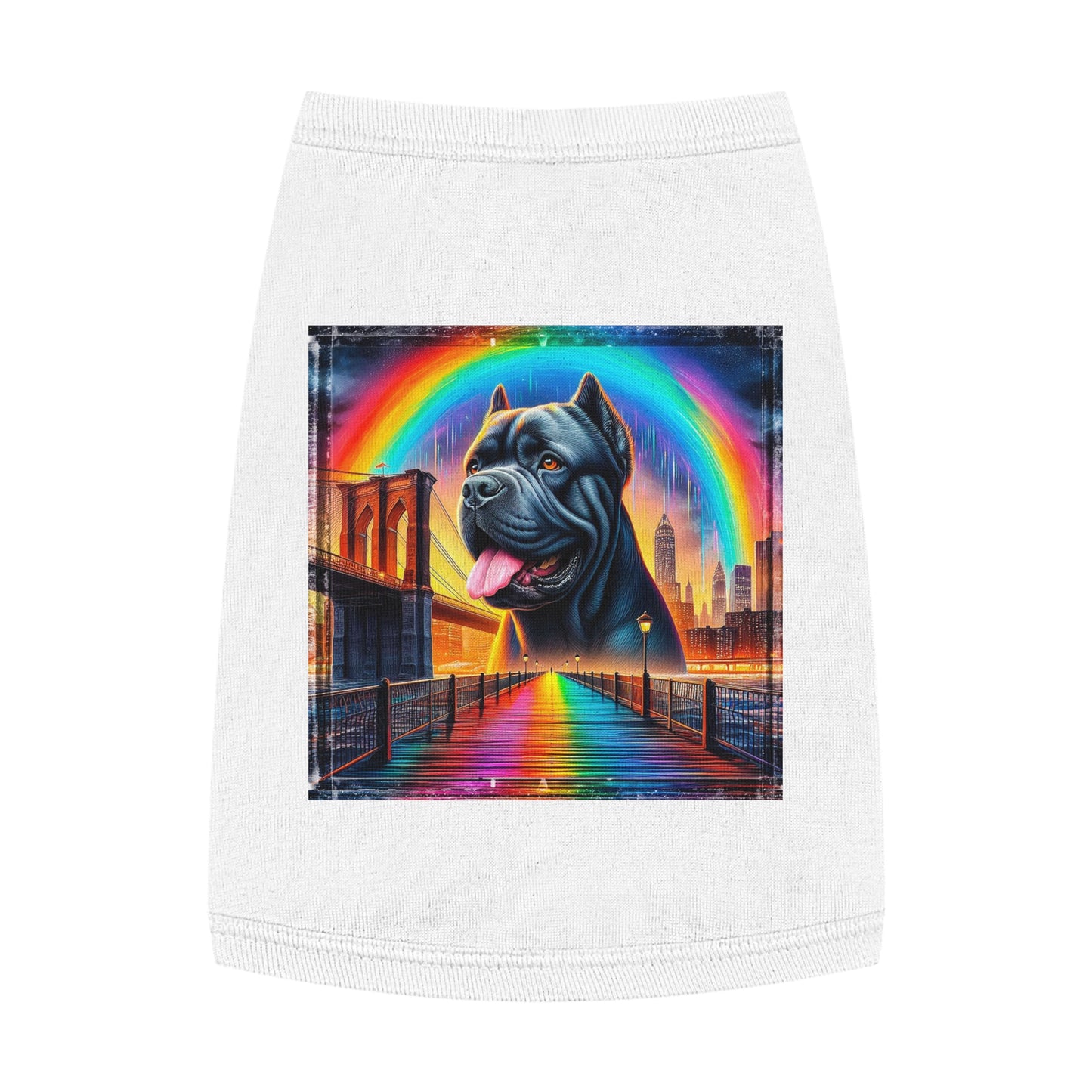 Pet Tank Top Cane Corso Rainbow Background Pets Printify M White 