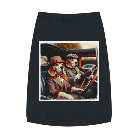 Tank Top Wacky Beagle Dog Couple In Old Car Pets Printify M Black