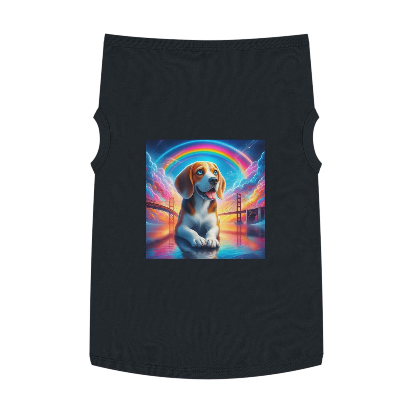 Pet Tank Top Beagle Angel Rainbow Bridge Pets Printify   