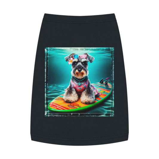 Miniature Schnauzer ocean surfing Pets Printify M Black