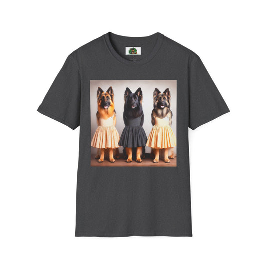 German Shepherd pretty ballerinas shirt T-Shirt Printify Dark Heather S