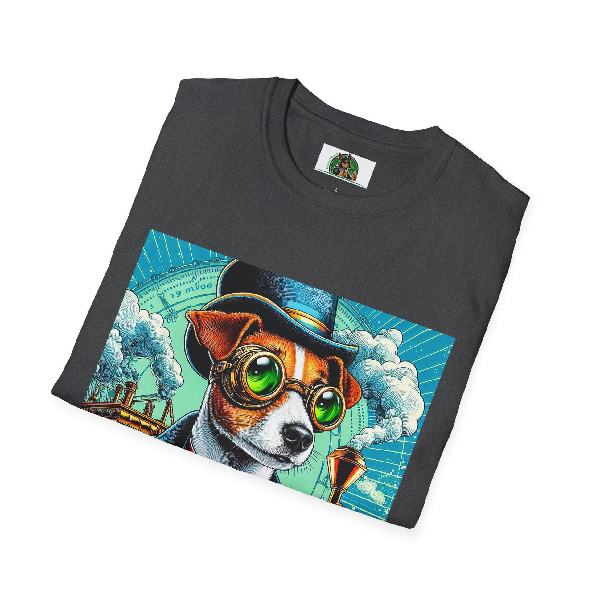 Jack Russell Steampunk And Train T-Shirt Printify