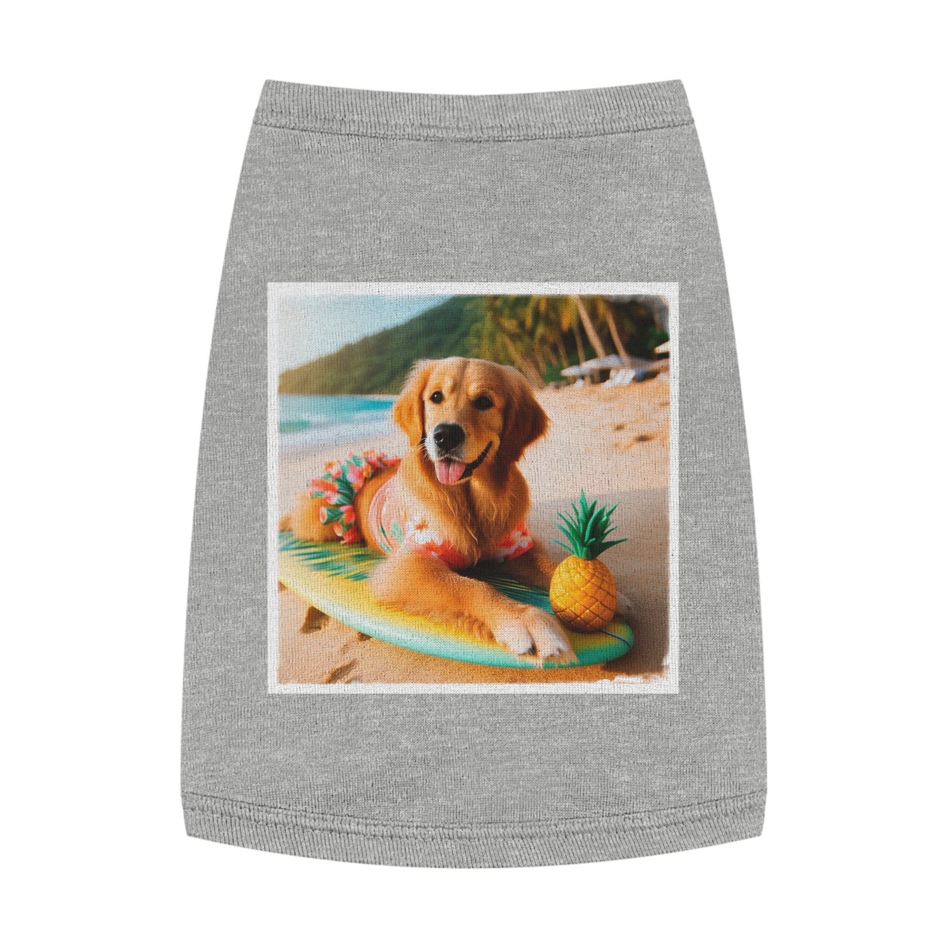 Golden Retriever pet tank top Pets Printify M Heather 