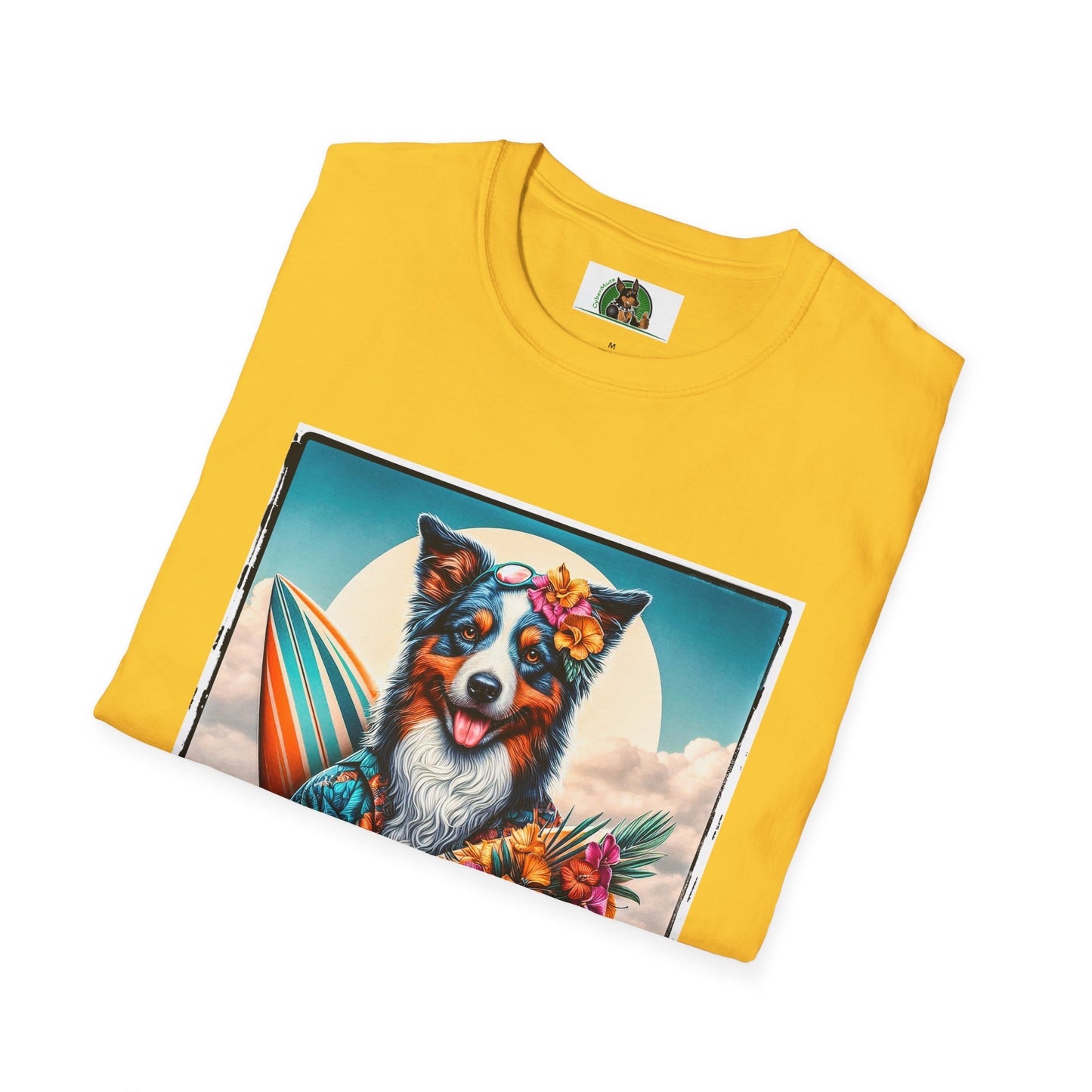 Australian Shepherd Floral Beach Surfer
